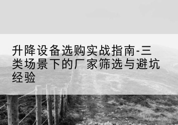 岱山移动式升降机厂家推荐-升降设备选购实战指南-三类场景下的厂家筛选与避坑经验